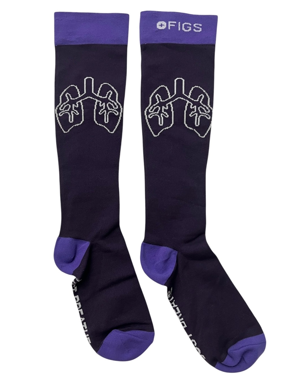 FIGS Women’s Purple Lungs Knee High Compression Socks Size S Work Travel